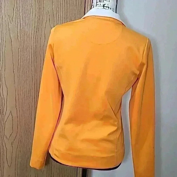 Fairway & Greene orange quarter zip athletic golf long sleeved top - Picture 2 of 2